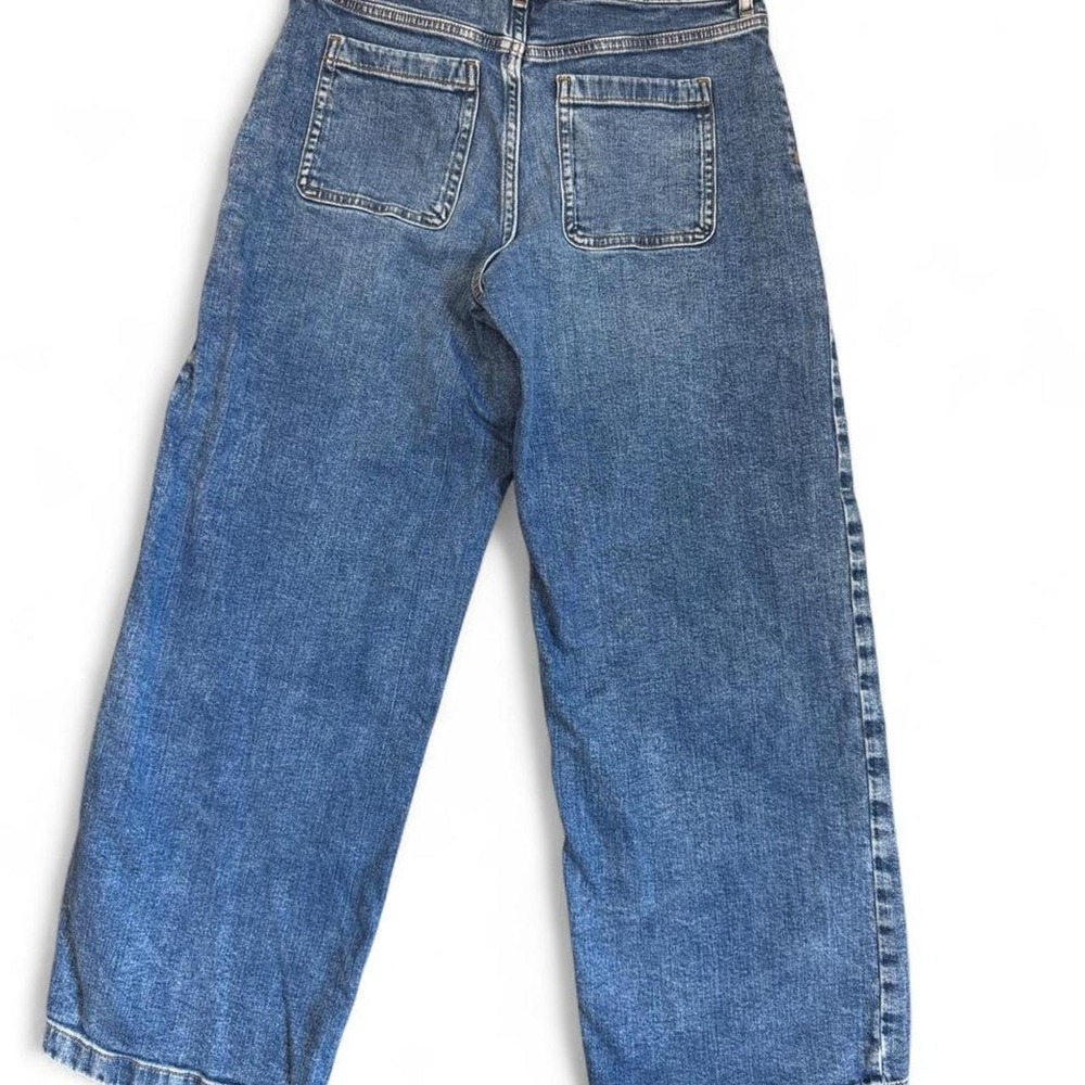 Crewcuts J.Crew Girls Wide Leg Denim Jeans Blue Patch Pocket Size 14 - Picture 5 of 5